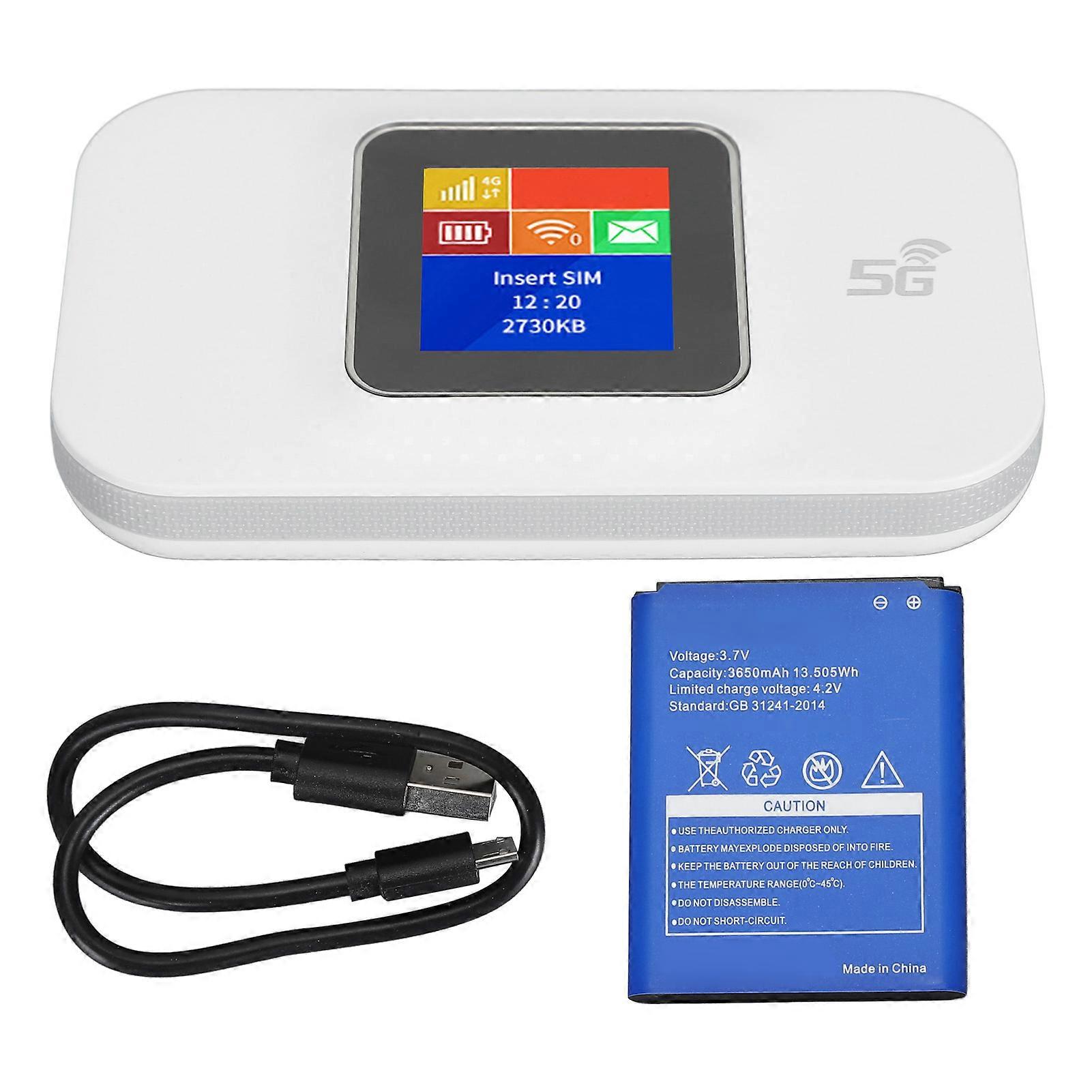 4G Portable WiFi 1.44in Color Screen Mobile WiFi Hotspot Router with Micro SIM Card Slot for Phone Tablet Laptop