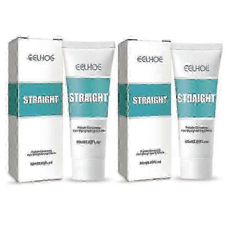 2pcsプロテインコレクティングヘアストレートクリームスムースストレートヘアケア60ml -
