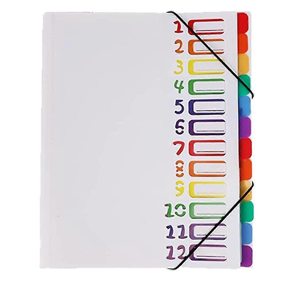 Multi-layer A4 Information Book File Storage 12-layer Rainbow Classification Folder
