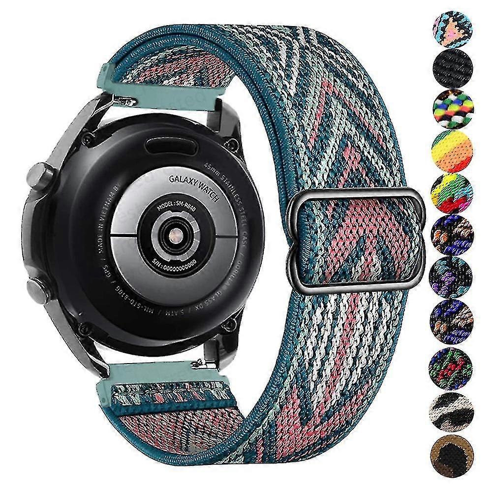 Nylon Strap compatible Samsung Galaxy Watch 4/classic/46mm/active 2/gear S3 Adjustable Elastic Bracelet