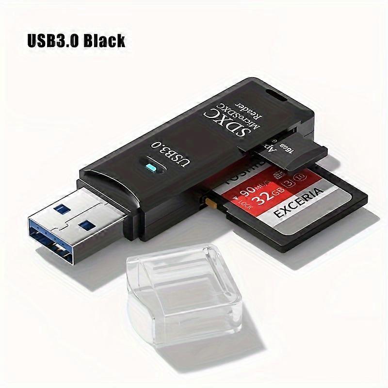 USB3.0 Mini SD/TF Card Reader, USB2.0 Mini SD Card Reader, transferring photos and data from camera memory to your computer