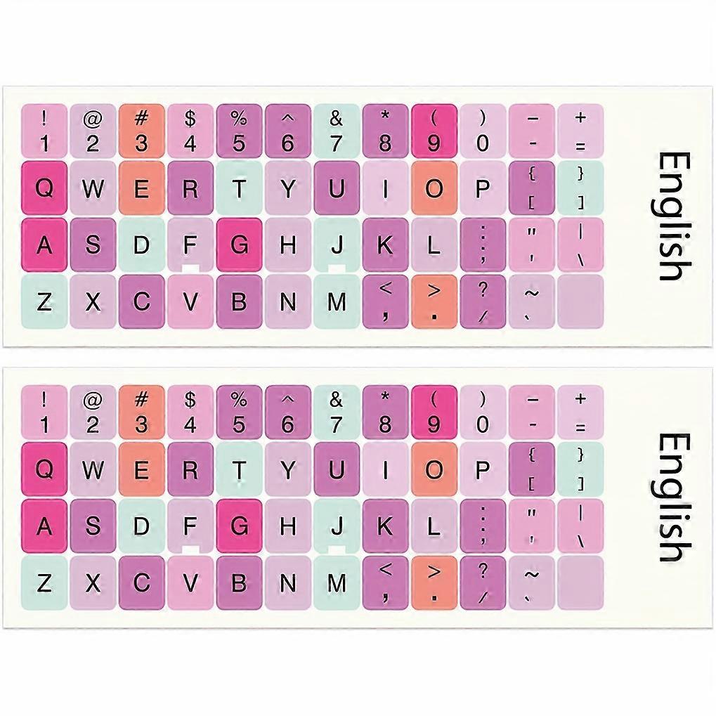 2pcs High-Quality English Keyboard Stickers for Easy Typing on Computer, Laptop, Notebook, and Desktop Keyboards