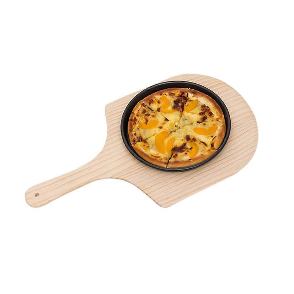 Wood Pizza Peel 12in Pine Serving Tray with Anti-Scald Handle for Home and Restaurant