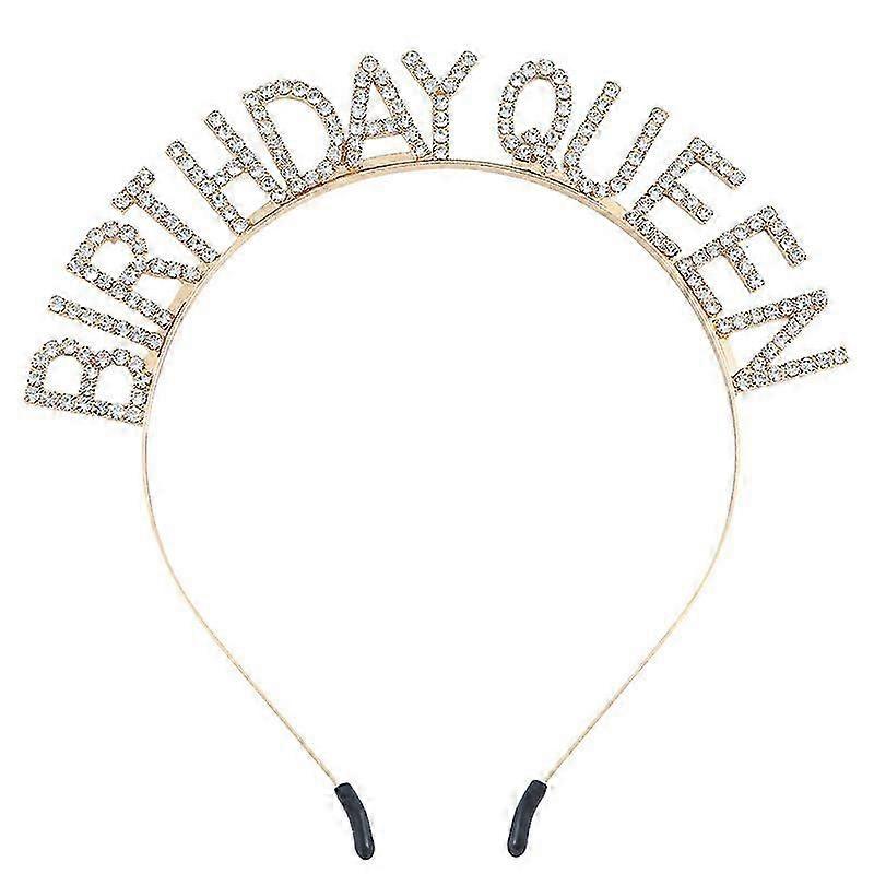 Birthday Queen Headband, Rhinestone Party Crown for Women, Adjustable Size, Sparkling Decorative Tiara