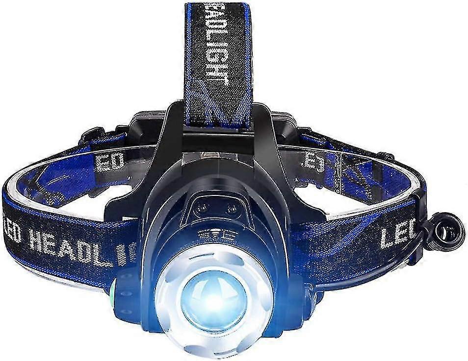 Rechargeable Usb Led Headlamp With 3 Modes Front Led Usb Cable And 2 18650 Batteries Torch For Fishing, Camping, Reading