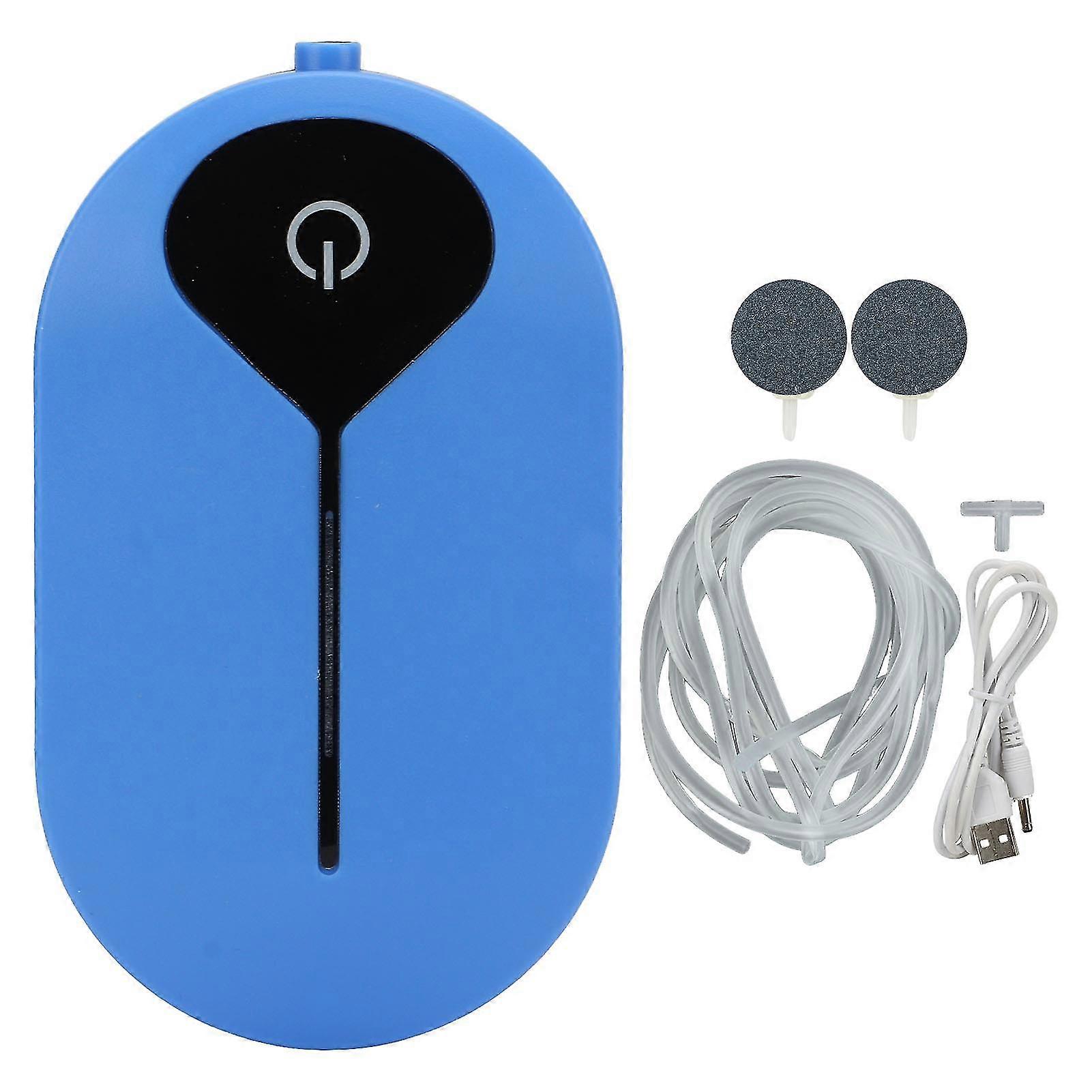 USB Rechargeable Portable Oxygen Pump 3.7V 3600mAh ABS with Air Stone for Fish Pond Aquarium