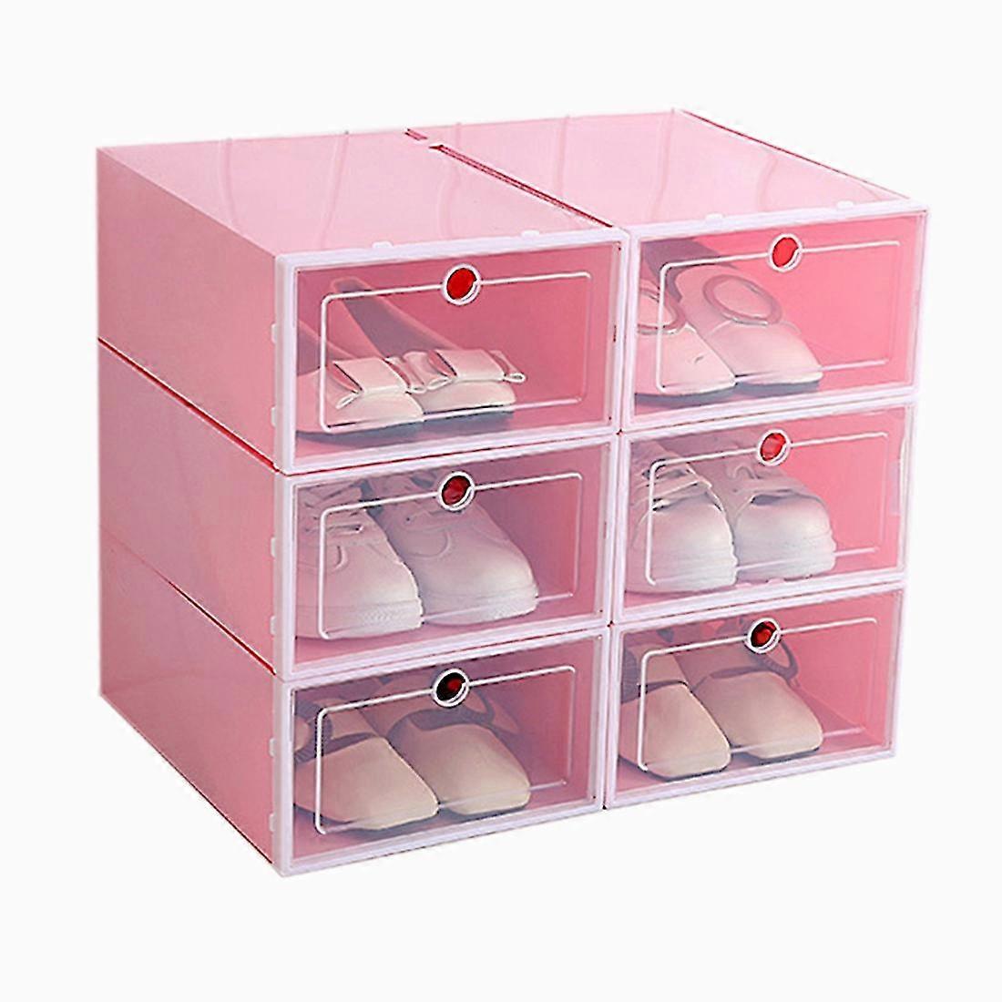 6-piece Candy Color Shoe Box, Transparent Plastic Shoe Storage Box, Shoe Cabinet Storage Drawer Pin