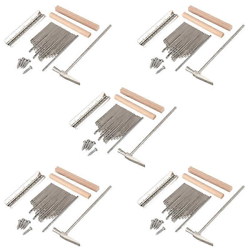 5 Set 17 Keys Kalimba Thumb Finger Piano DIY Keys + Bridge + Tuning Hammer Kit Příslušenství pro hudební nástroj