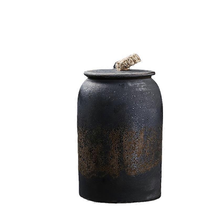 Retro Keepsake Urn Container for Ashes Pet Memorial Cremation Urns Ceramic Funeral for Ashes Dog cat Black