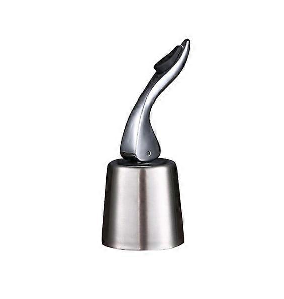 Wine Stoppers for Open Wine Bottles, Stainless Steel Wine Bottle Stopper Saver, Reusable Rubber Cap (Silber-1)