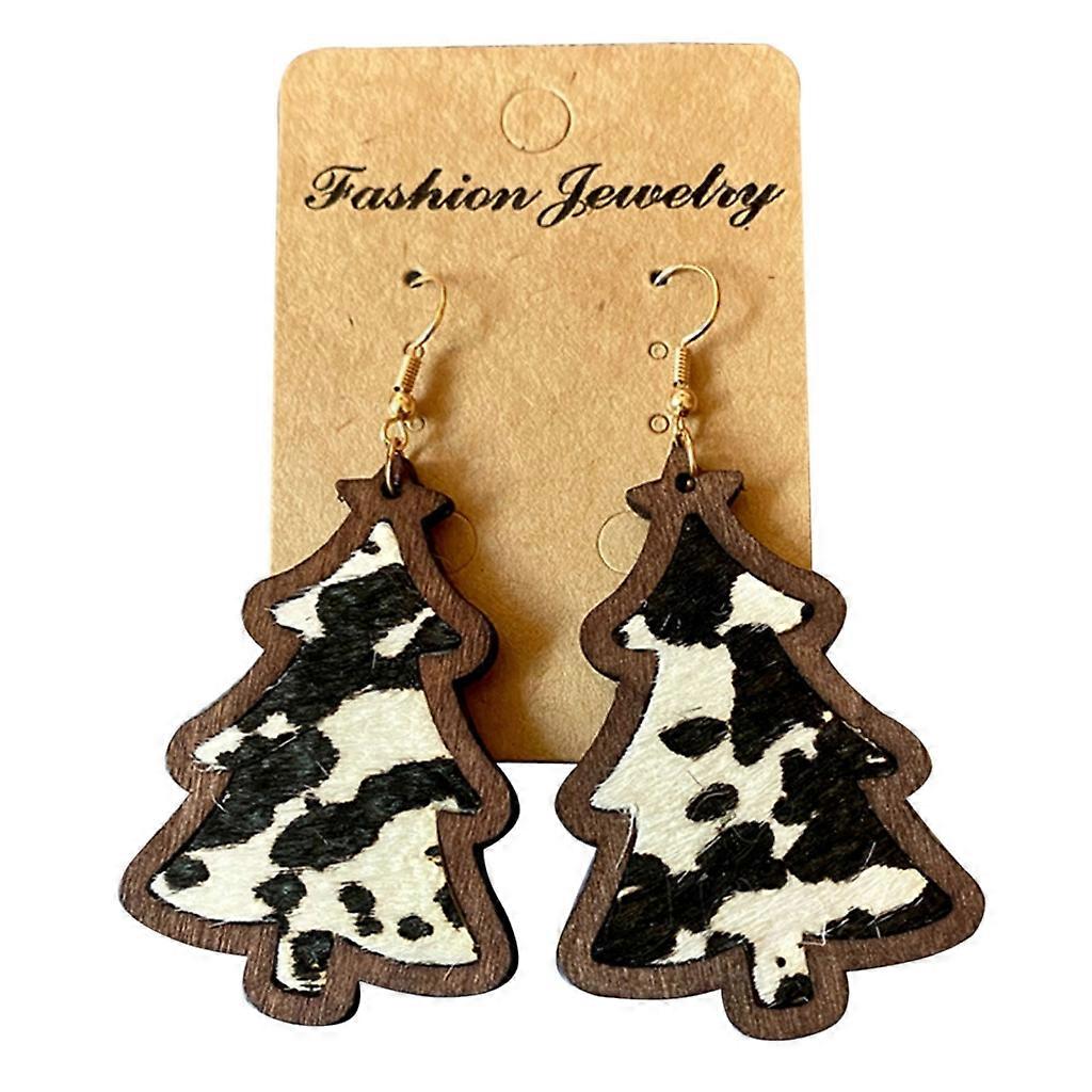 Filles Mode Léopard Imprimé Dangle Boucles d’oreilles Noël Bijoux Fête Cadeaux