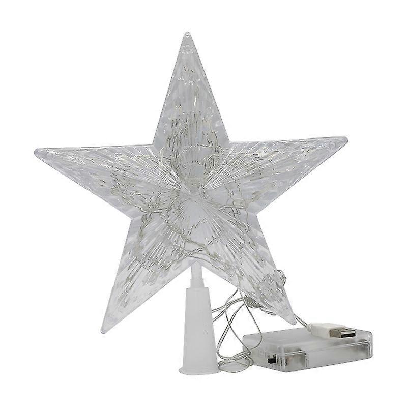 Christmas tree topper LED star Plastic flashing coloured lights Battery/USB Christmas tree topper with five-pointed star