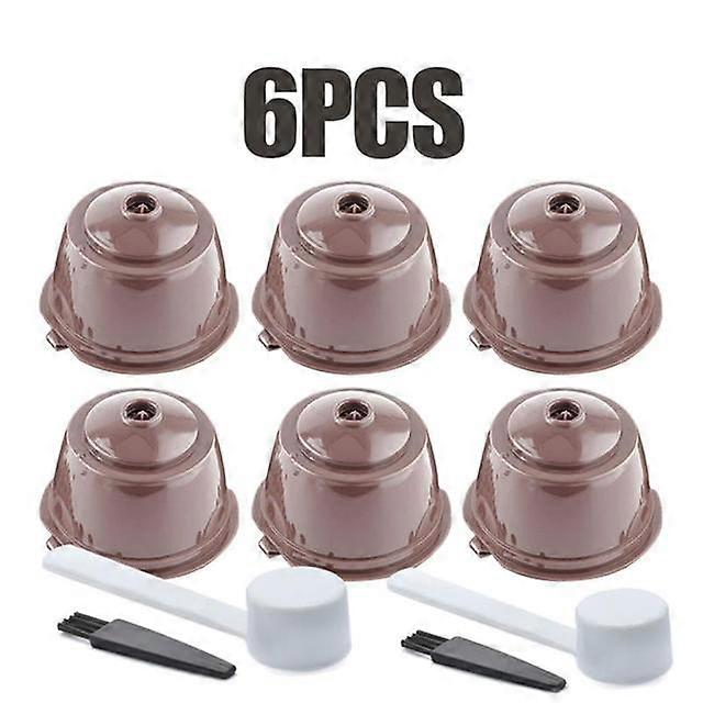 6pcs Reusable Coffee Capsule For Nescafe Dolce Gusto Machine Refillable Coffee Capsule Filter Cup Kit