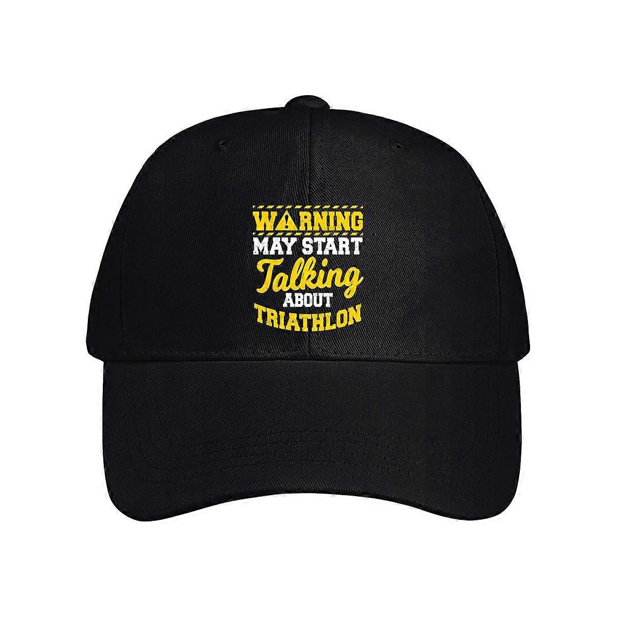 Warning May Start Talking About Triathlon Baseball Cap
