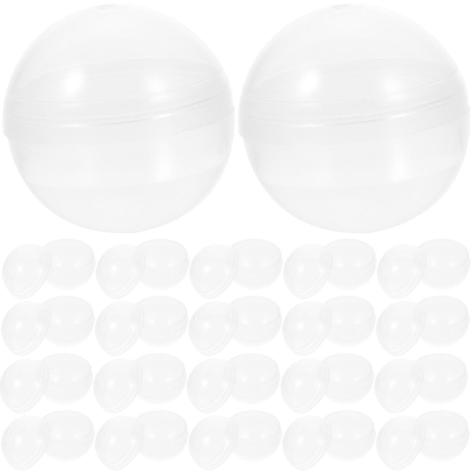 100pcs Plastic Transparent Balls Multi-purpose Twisted Round Balls Clear Fillable Grab Balls