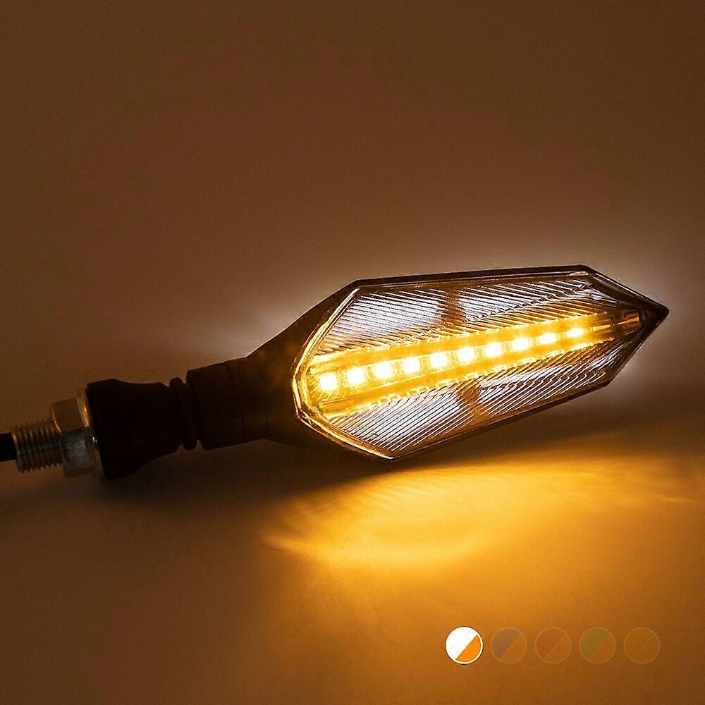 Universal Motorcycle LED Turn Signal Lamp Sequential Flowing Flash Indicator Lights Amber Running Light