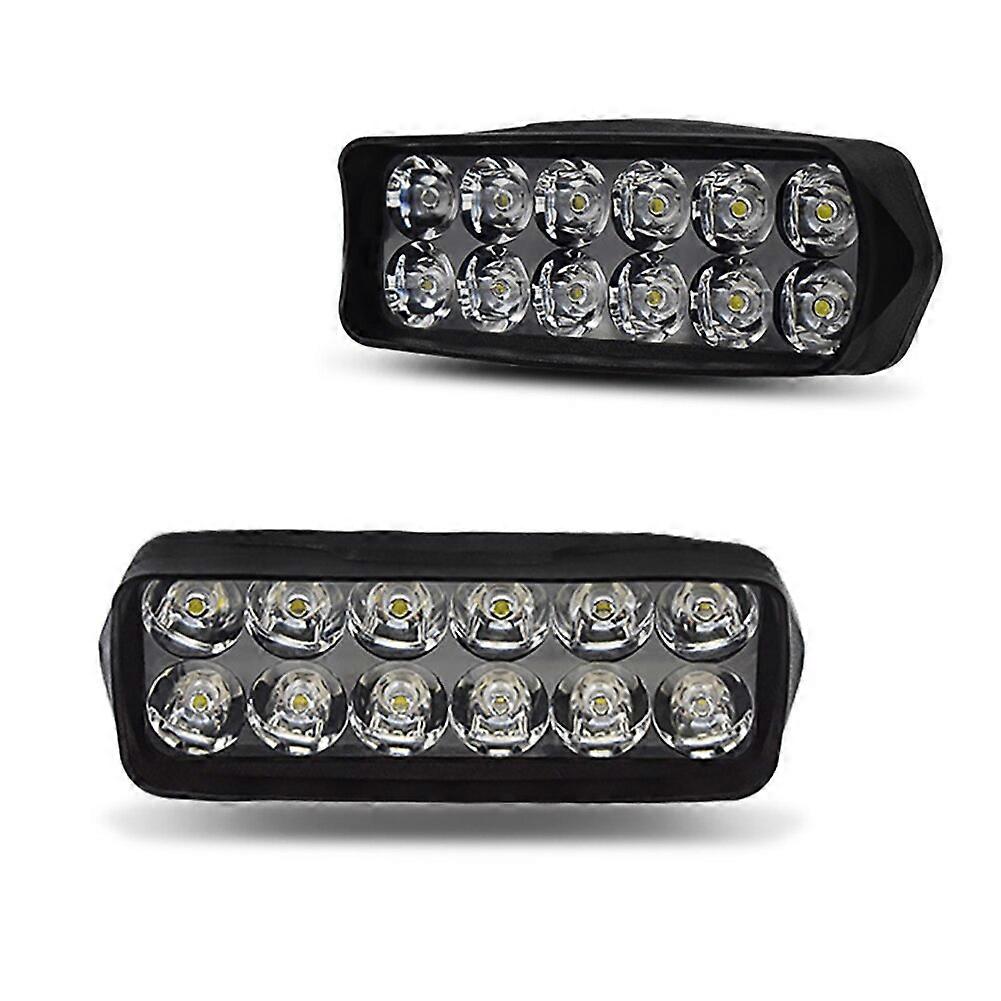 Farol externo para motocicleta 18W, 12 LEDs, farol de neblina, à prova d'água, farol auxiliar, lâmpadas modificadas