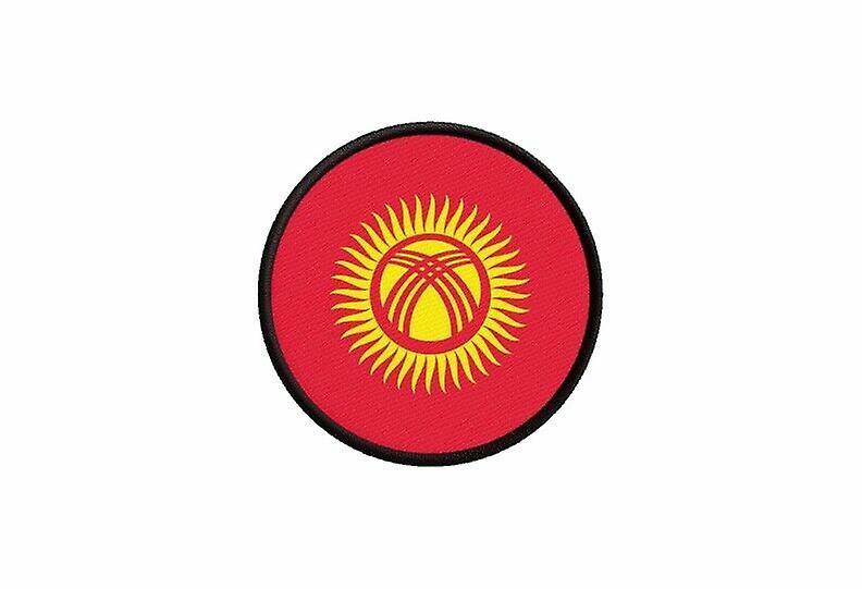 Patch ecusson flag Kyrgyzstan prints thermosticker round round