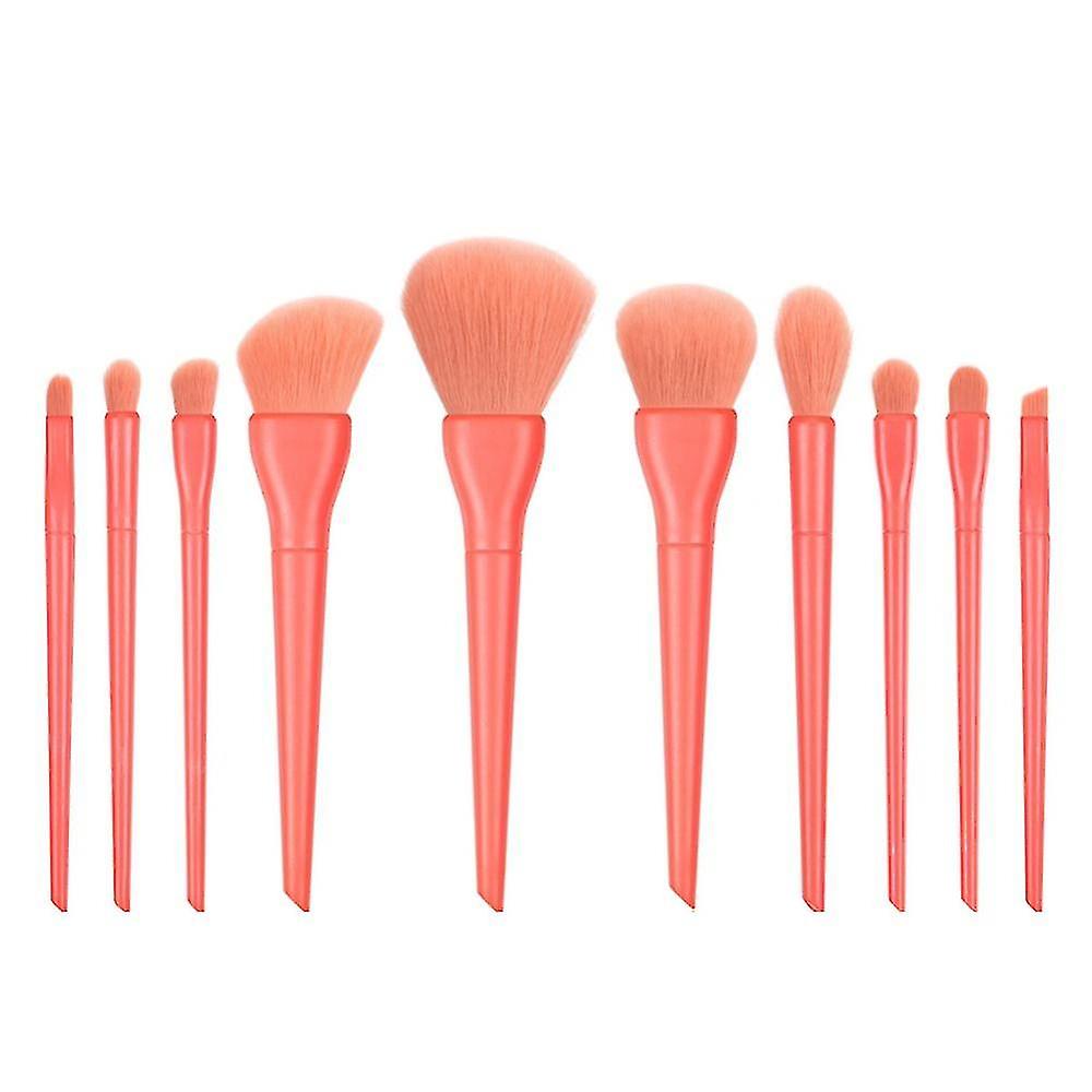 Set Of 10 Candy-colored Makeup Brushes