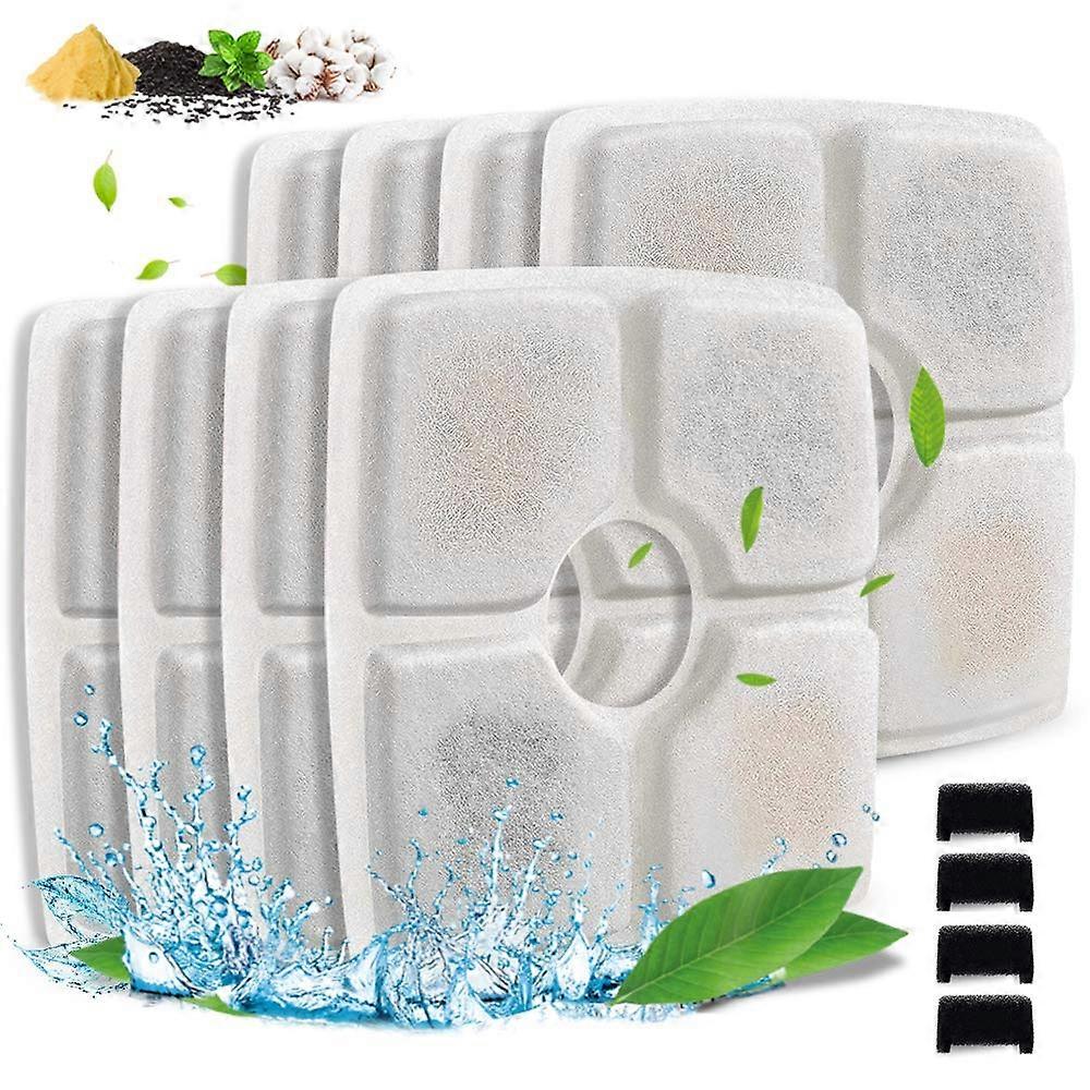 Replacement Filters Set with 8pcs Filters and 4pcs Pre-Filter Sponges