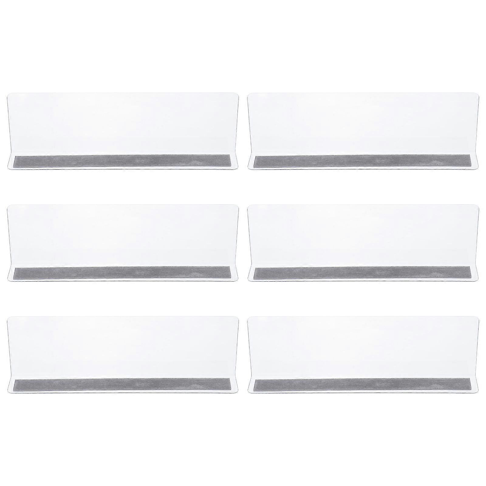 6Pcs Plastic Shelf Divider Supermarket Commodity Divider L-Shaped Side Baffle