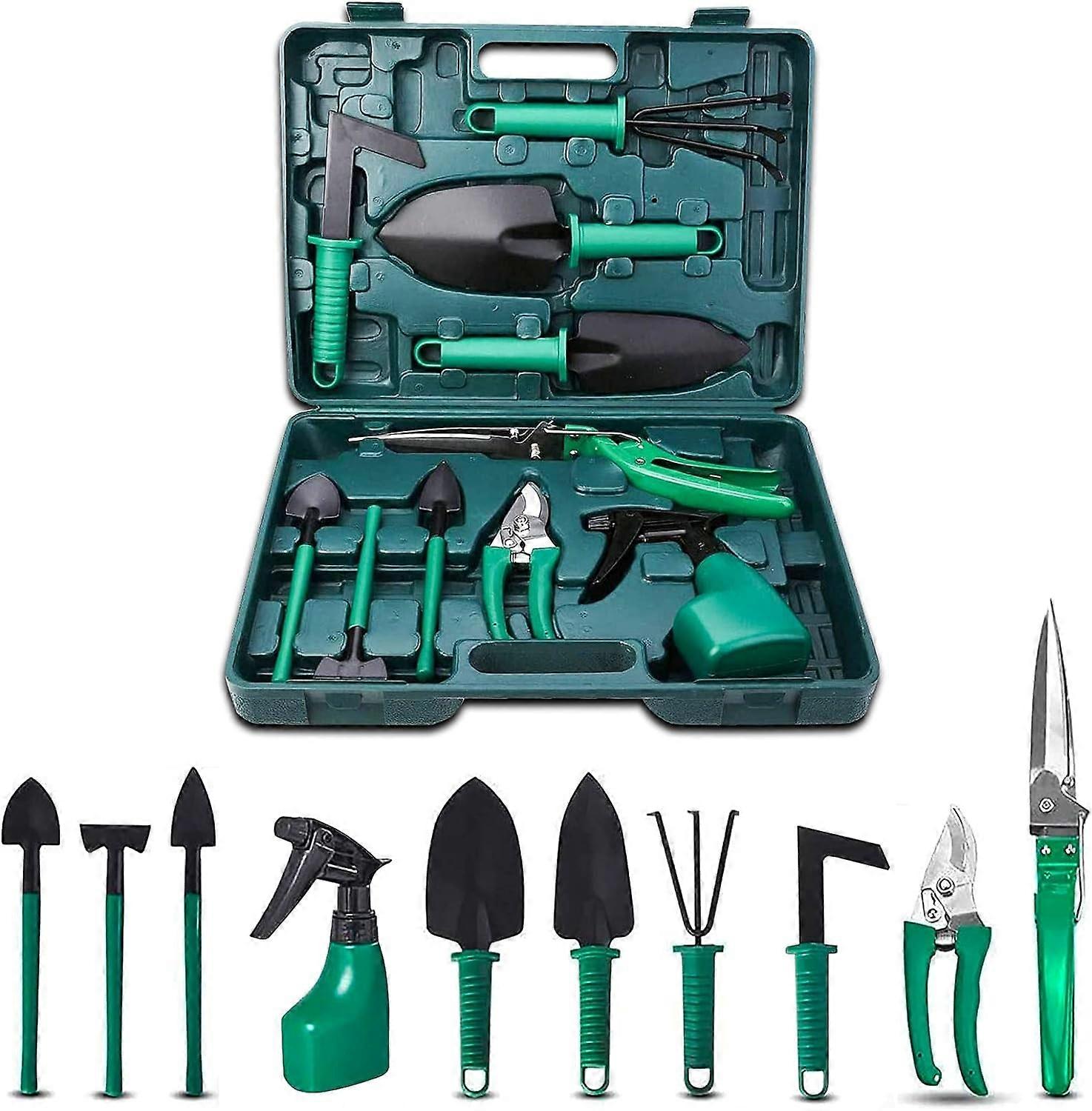 2025 New Garden Tool Set, 10Pcs Gardening Tool Kits With Transplanters Scissors Harrow Anti-Rust