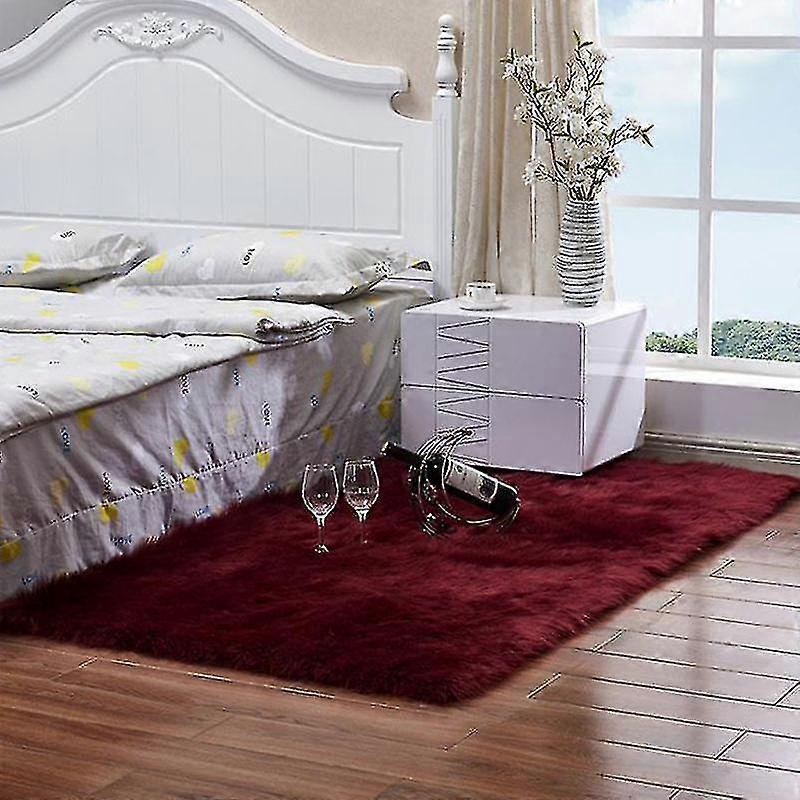 Tflycq rektangel fluffy tæppe måtte anti-slip sofa soveværelse Shaggy gulvtæppe