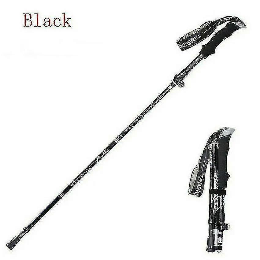 5-sektion Folde Trekking Stave Walking Stick Vandring Naturehike Antishock 1pc sort 95-110cm