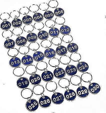 Aluminium Number Tags Hand Tag Hangtag Metal Number Plate Key Deposit Numbered Tags Id Tags Key Tags (1-50, Blue)