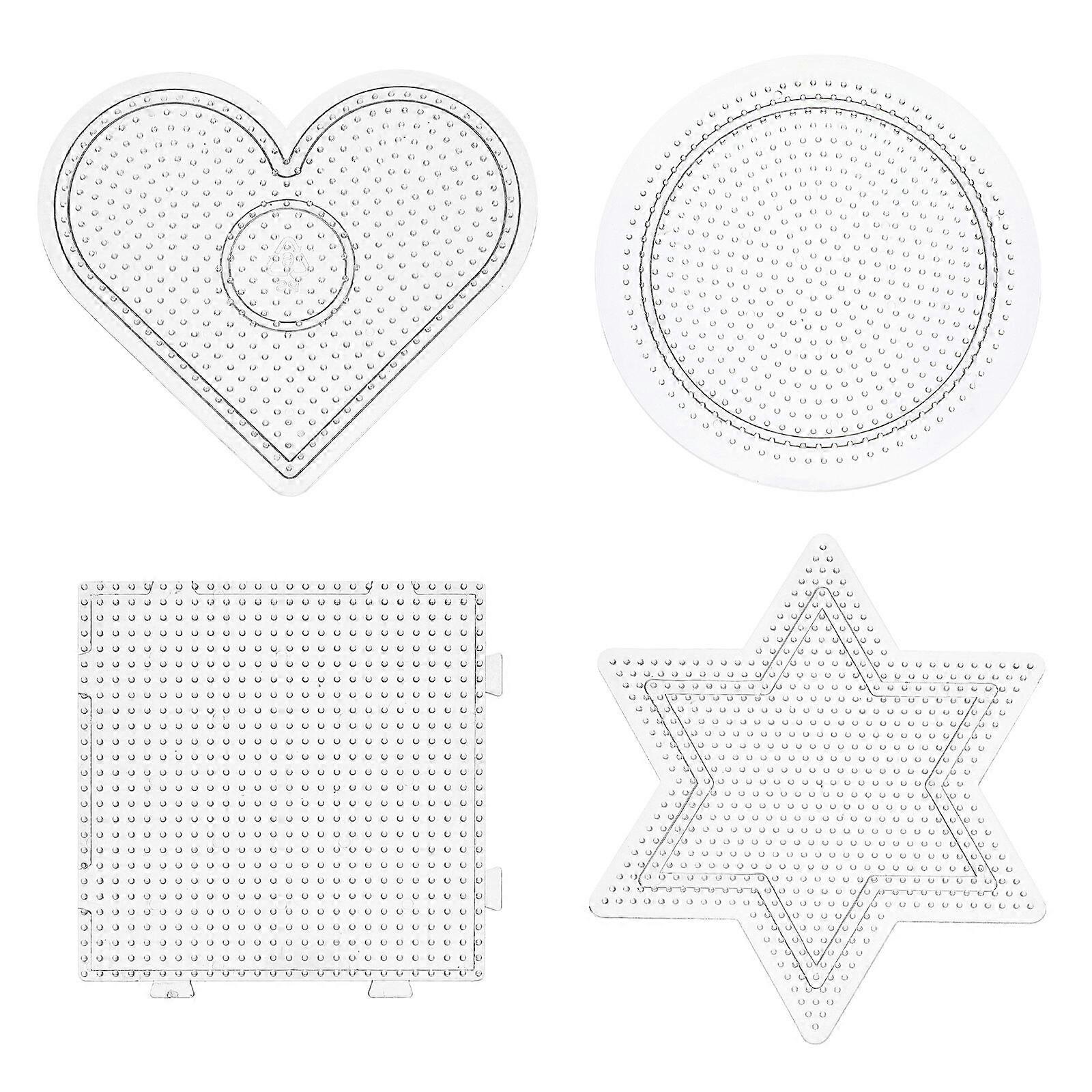 4 Pcs 2.6mm Fuse Beads Boards Clear Plastic Pegboards Children's DIY Educational Tool for Kids Craft Beads