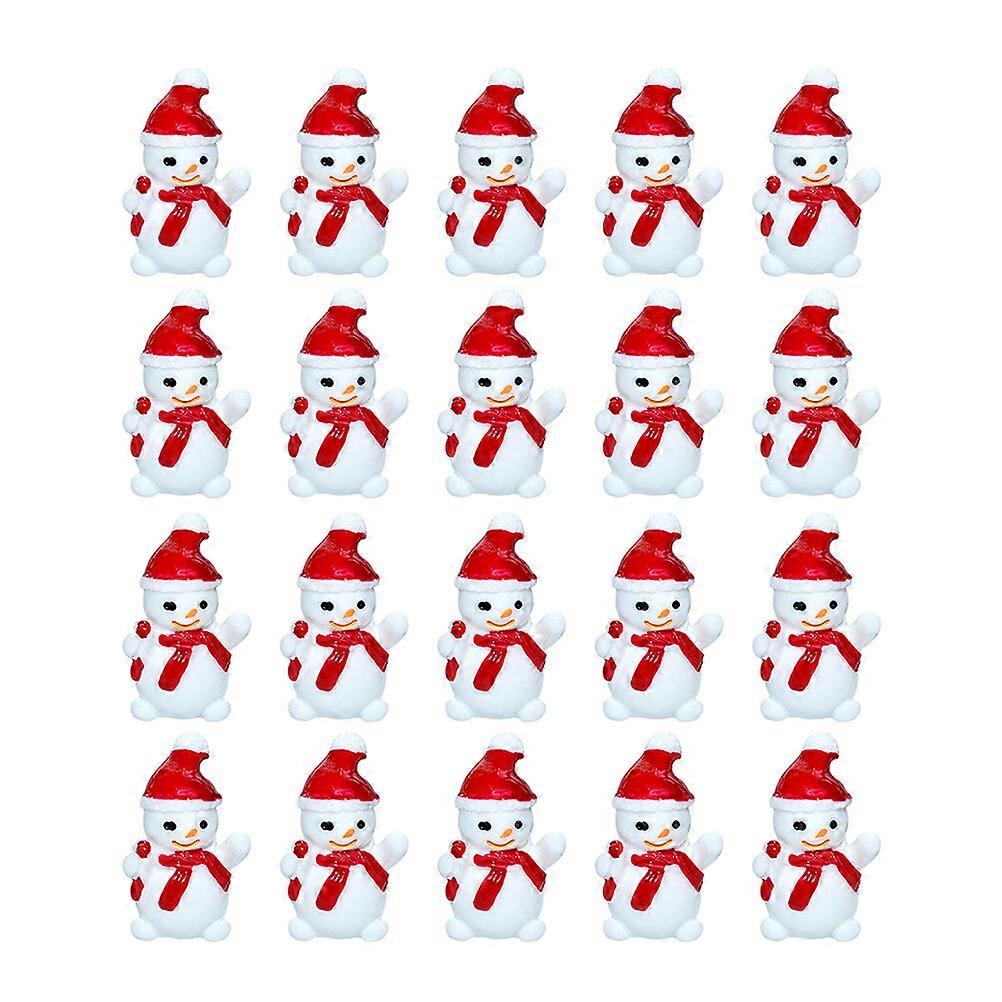 20pcs Χριστούγεννα μικροσκοπικά χιονάνθρωπος ρητίνη χιονάνθρωπος στολίδια DIY χιονάνθρωπος σκάφος