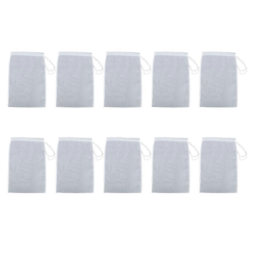 10pcs Drawstring Filter Bags Portable Wine Filter Bag Nylon Nut Juice Filter Pouch
