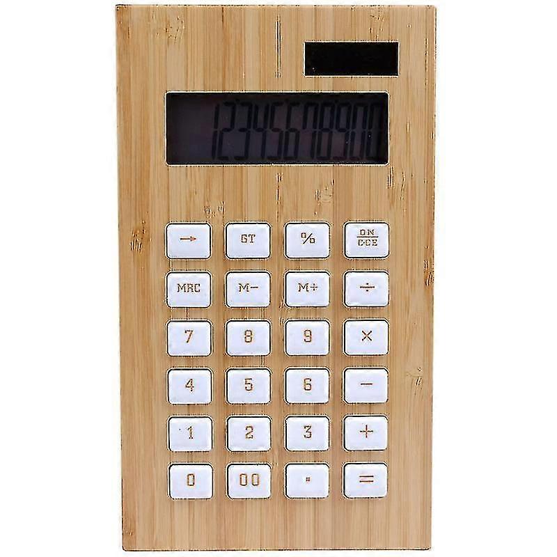 1pc Useful Electronic Calculator Office Stationery Bamboo Solar Calculator