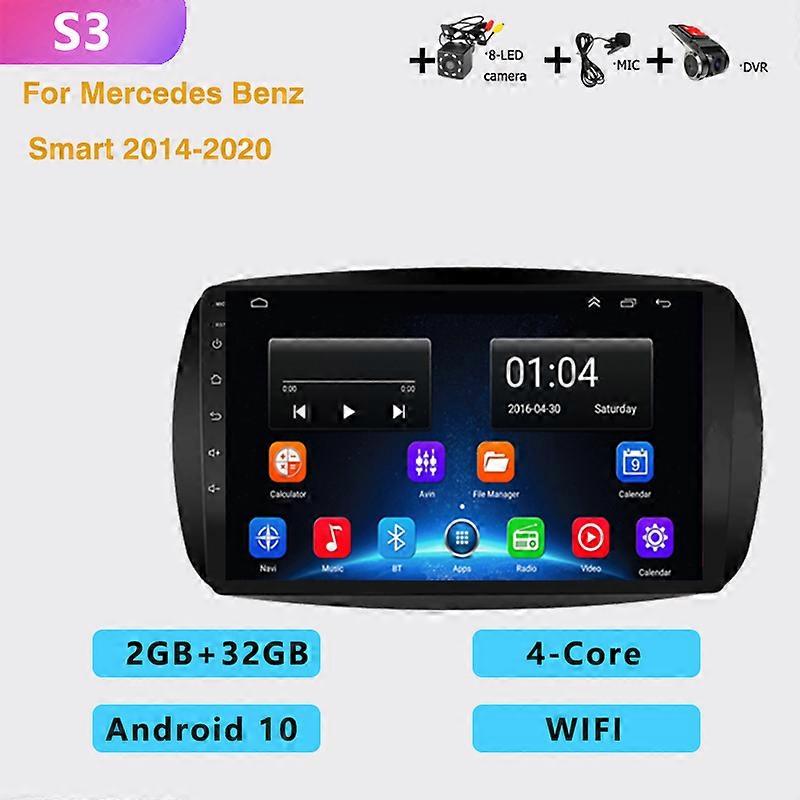 2DIN Auto Android Car Radio Multimedia Player carplay GPS Navigation DSP For Mercedes Benz Smart Fortwo 2014 2015 2016-2020