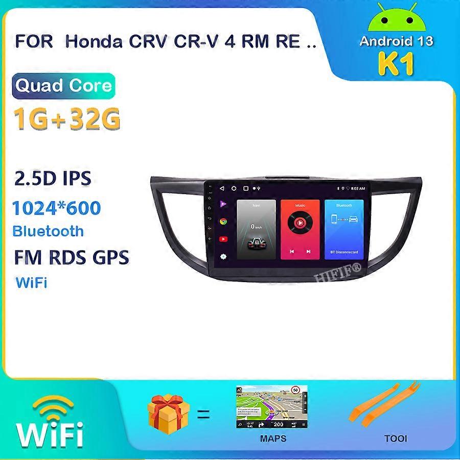 For Honda CRV CR-V 4 RM RE 2011 - 2018 6+128GB Android 13 No DVD Car Video Player Radio Multimedia GPS Navigation CARPLAY