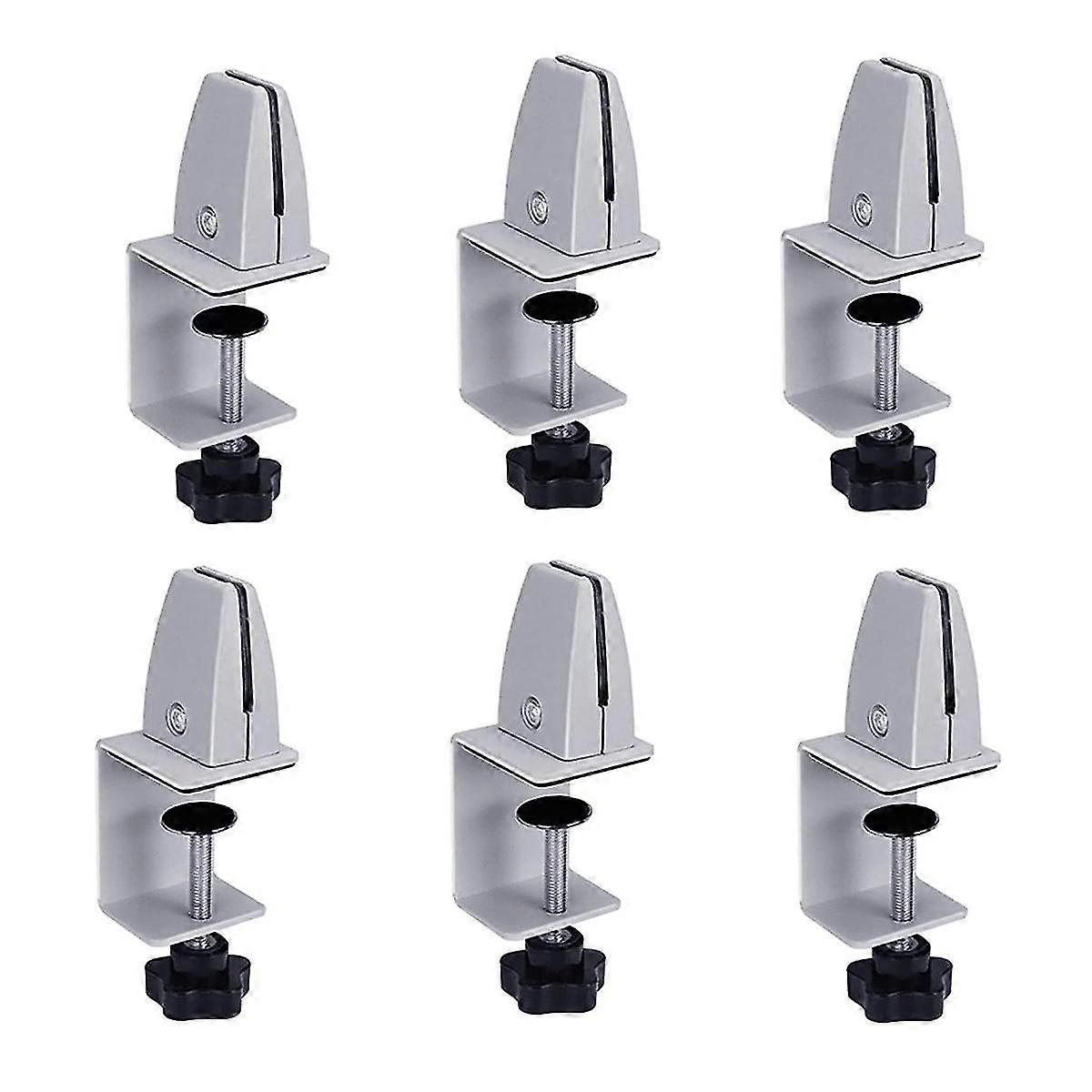 Sneeze Guard Support Clips Adjustable Office Partition Clamp Aluminum Desk Partition for 1/8 to 1In