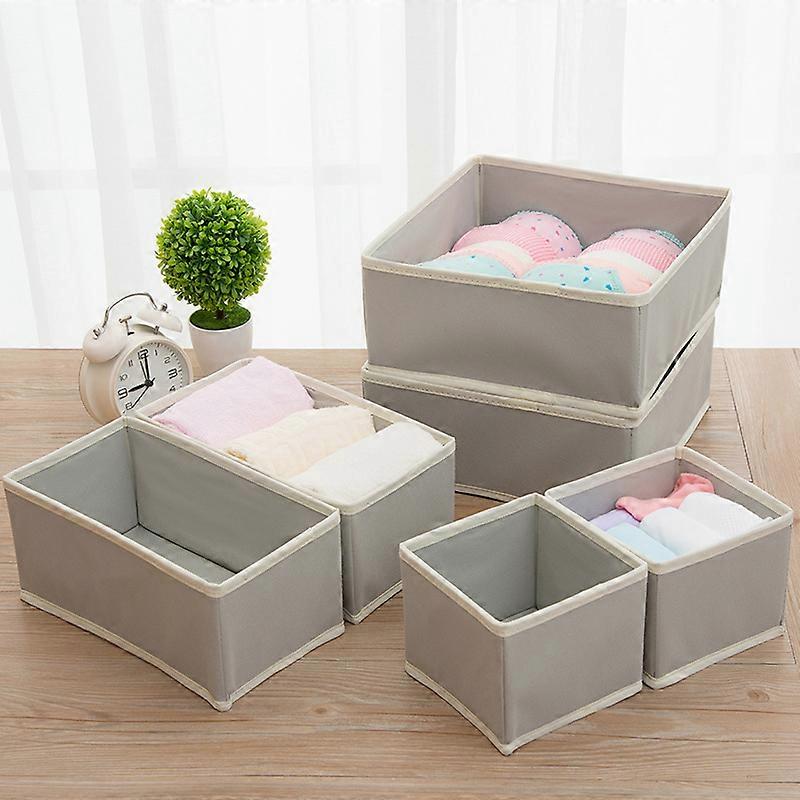 1pc Drawer Organisers (Set of 6), Fabric Wardrobe Organiser for Cupboard, Drawer Insert, Closet Dividers Foldable Storage Bins Box