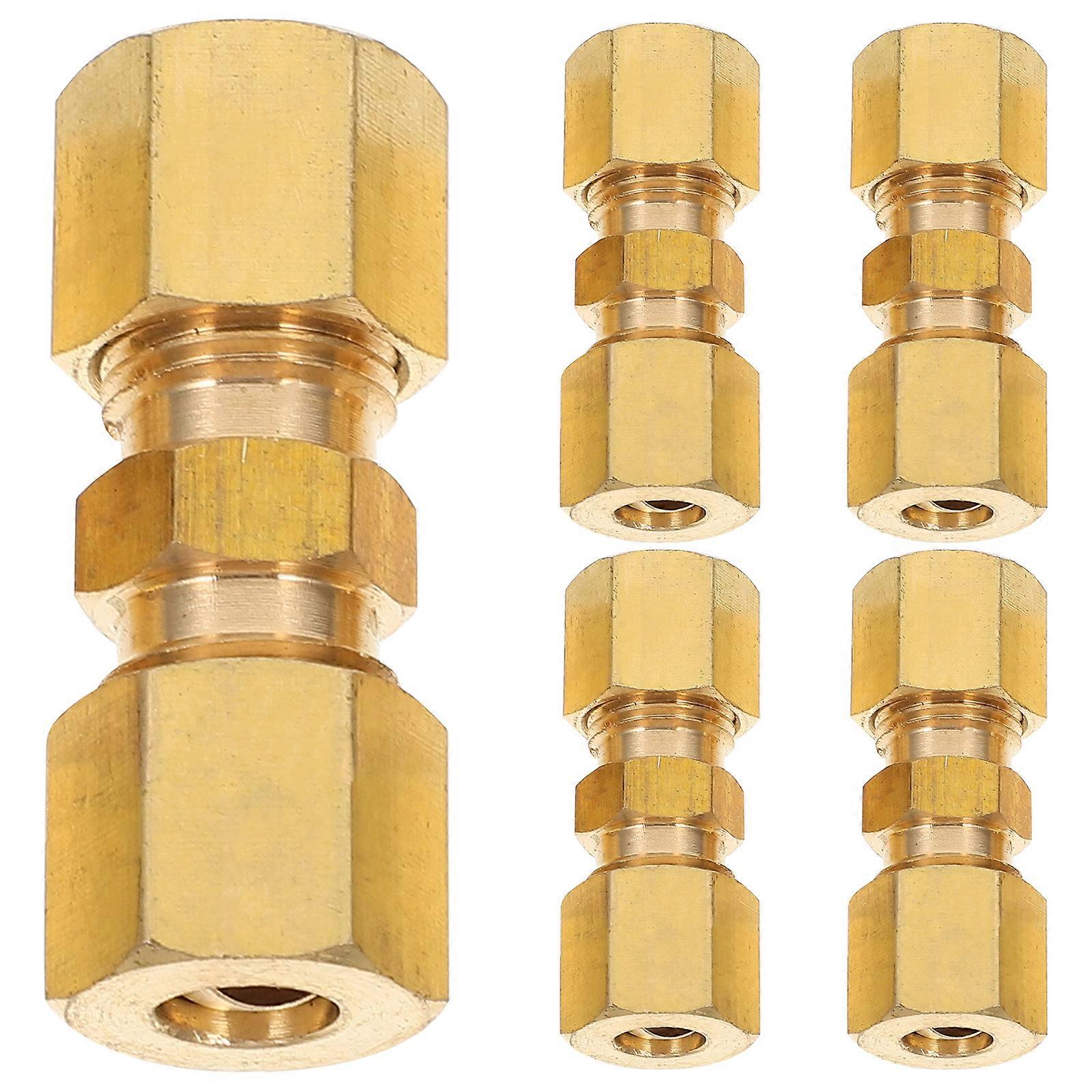 5pcs Compression Union Fittings 1/4 Compression Tube Connector Fitting Machine Parts