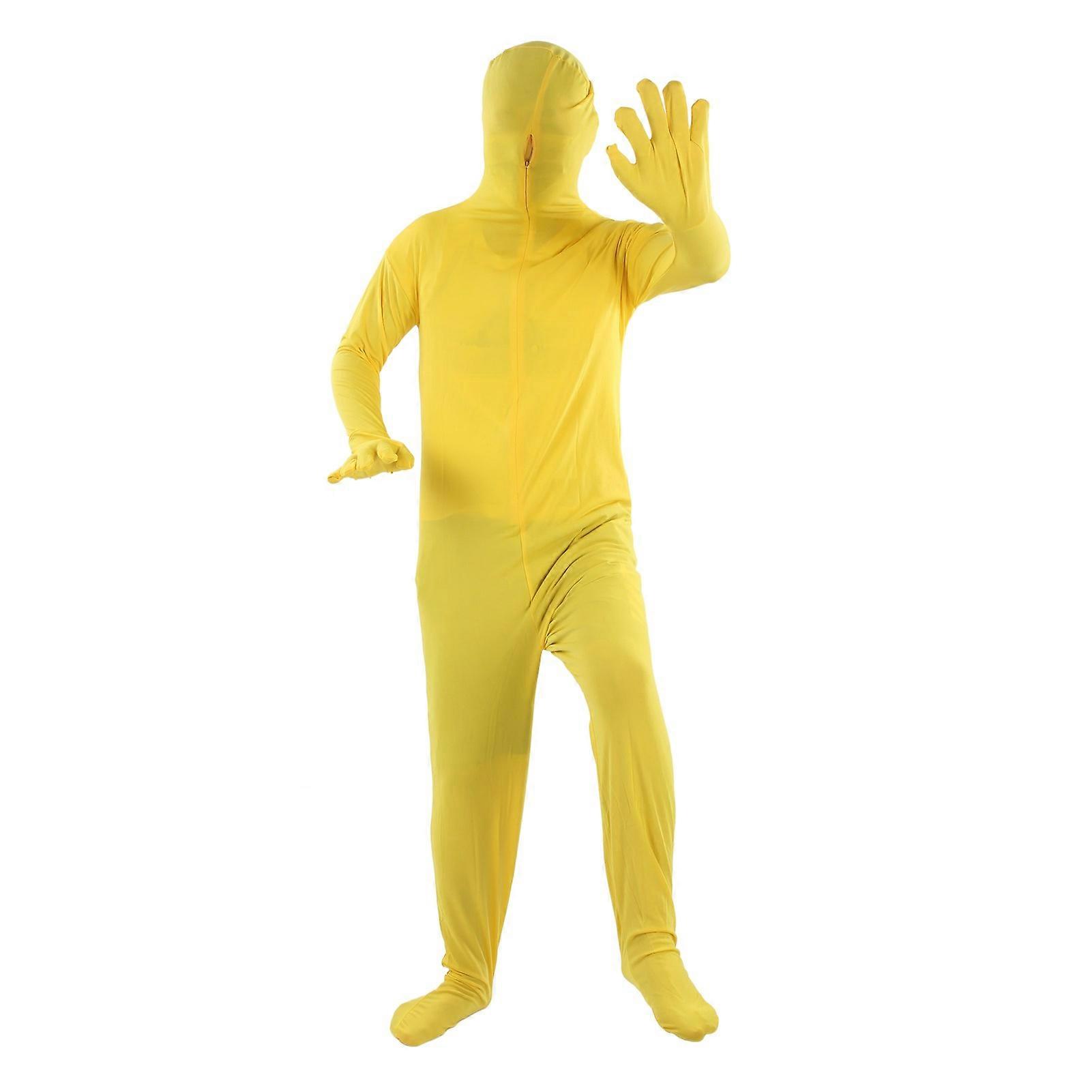 Stretch Fabric Chromakey Photography Suit for Video Shooting, Special Effects Costume, Yellow, 160cm