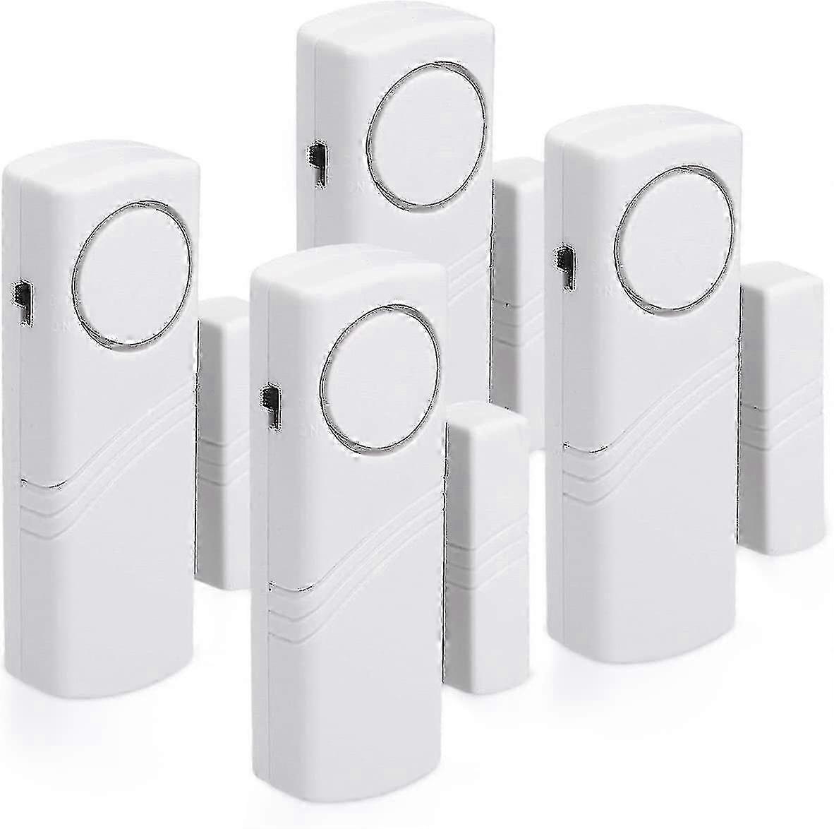 Allarme per porte e finestre - Lotto 4x Allarme antintrusione wireless - Sicurezza domestica contro i furti con scasso - Funzionamento magnetico - 100 Db