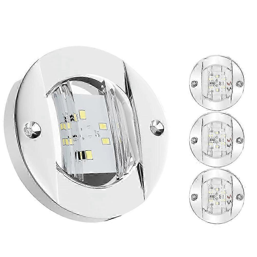 4 buc lumini interioare pentru barcă marină, lumină de curtoazie LED pentru puntea bărcii de 12 V 3 ' Rotund alb 6 LED Pupn Fixom Anchor Light
