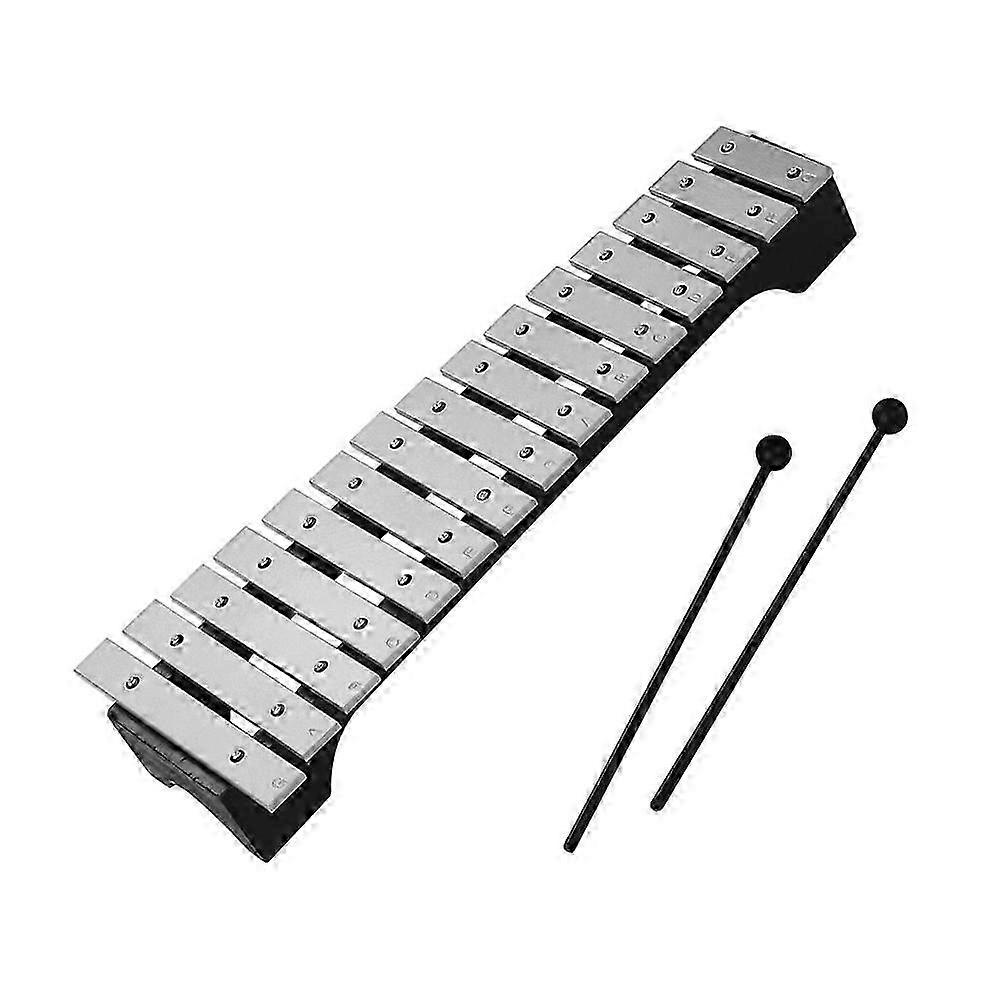 15-Note Xylophone Glockenspiel Wooden Base Aluminum Bars with Mallets Percussion Musical Instrument Gift with Carrying Bag