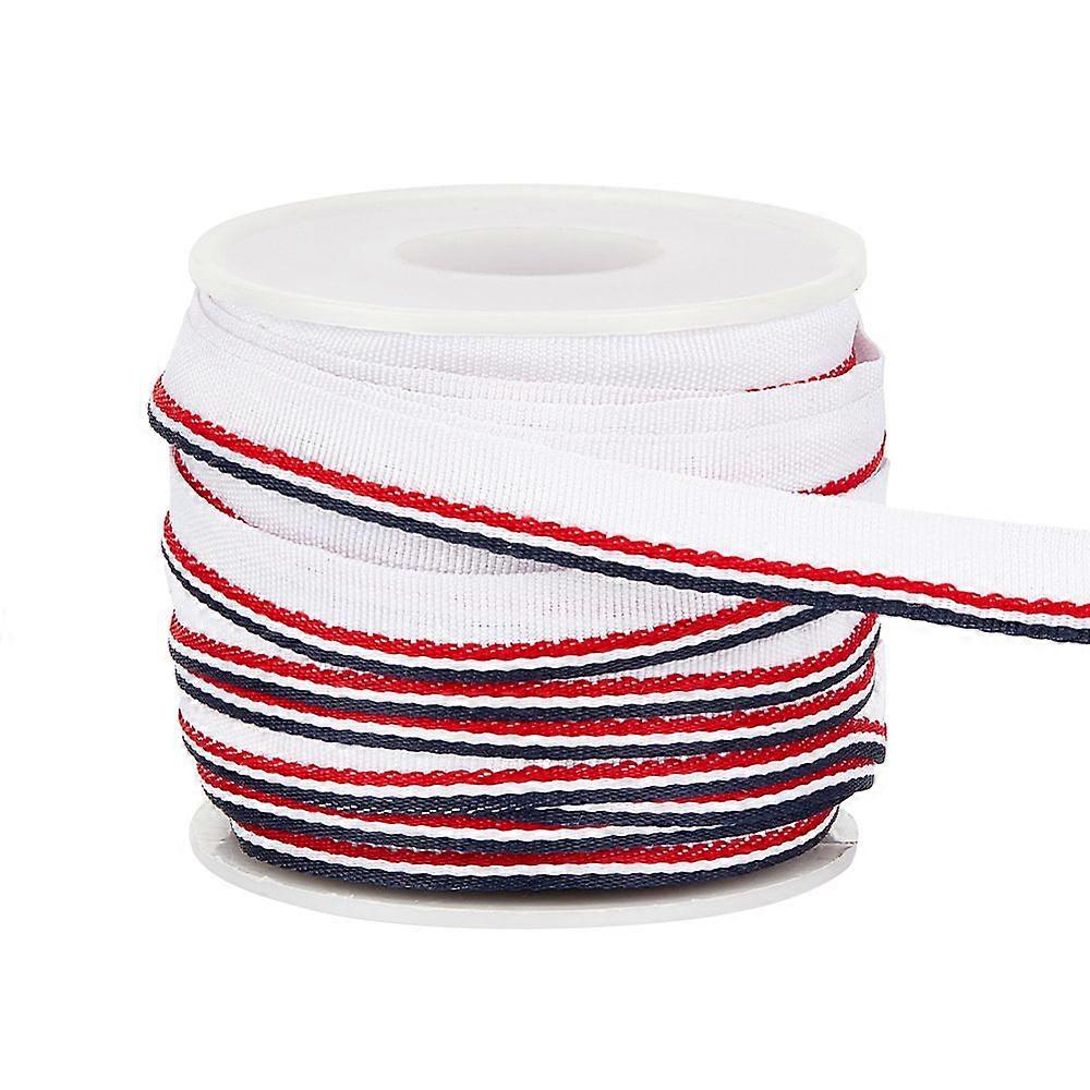 20 Yards Polyester Ribbon Single Edge with Stripe Piping Strips for Home Textile Decoration Red 3/8 inch(10mm)