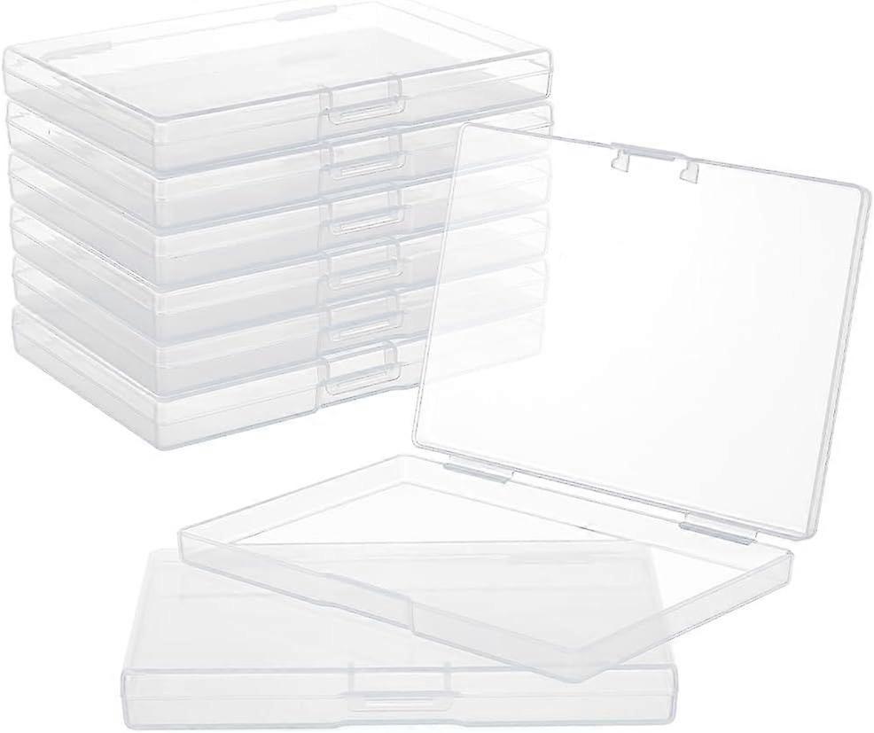 20 Packs Rectangle Clear Plastic Box 5.7x4x0.65 Inch Containers Pencils Storage Organizer Box Dustproof Case with Hinged Lid for Cards Pencils and Art