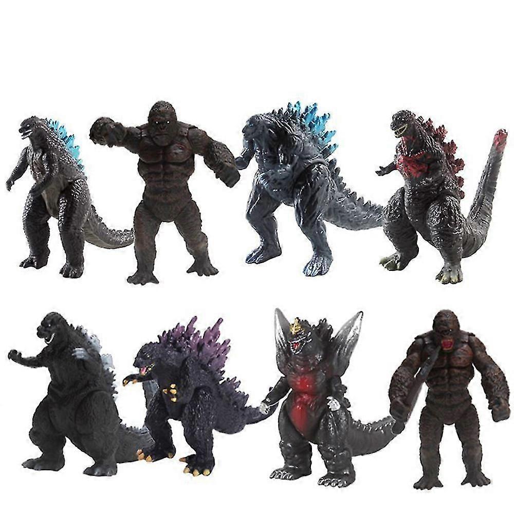 2024 8Pcs Godzilla vs Kong Movie 3.5" Action Figures Toy Godzilla King Kong Titan Beast Collection Model Kids Gift