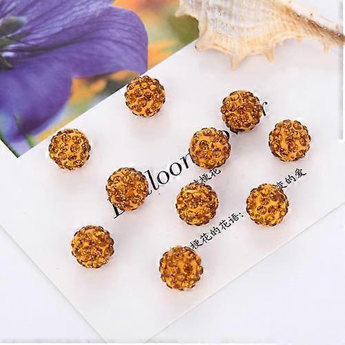 5/10Pcs Clay Crystal Rhinestone Pave Round Disco 10mm Ball Shamballa Beads