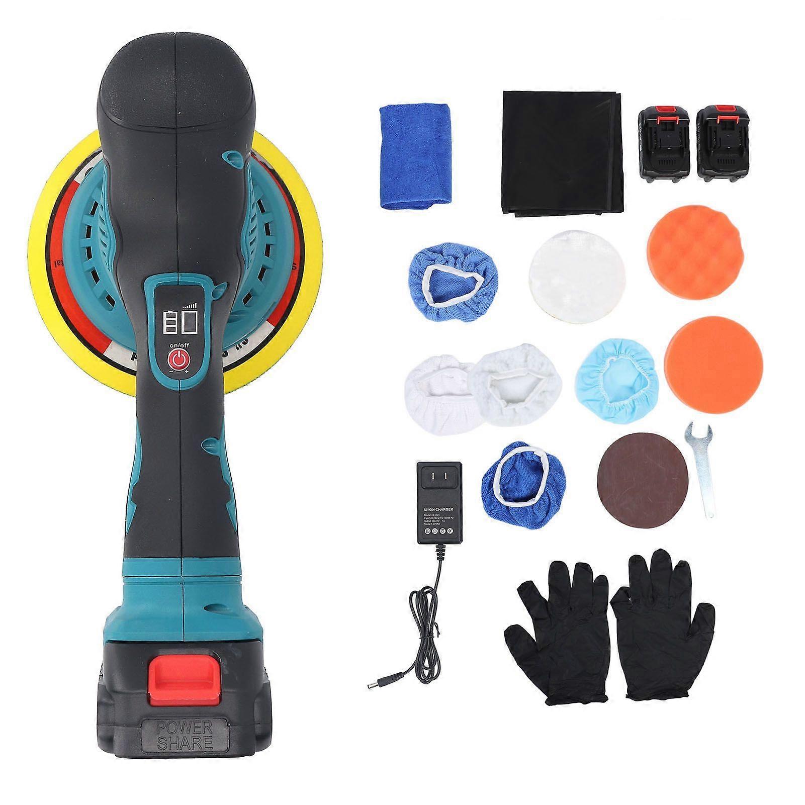 Cordless Car Buffer Polisher with Lithium Battery 2800 to 5500RPM 6 Speeds Rechargeable Portable Polishing Waxer Machine Kit for Car Detailing US Plug