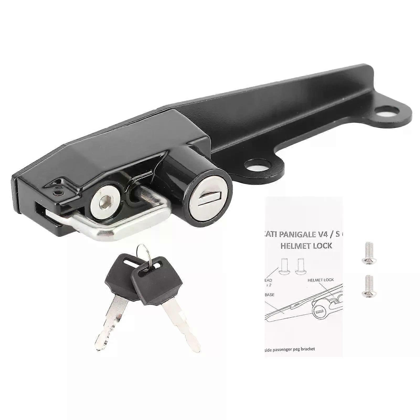 Helmet AntiTheft Helmet Lock Motorcycle Helmet Lock AntiTheft Stainless Steel W/2 Keys Fit for Panigale V4/V4S 2018