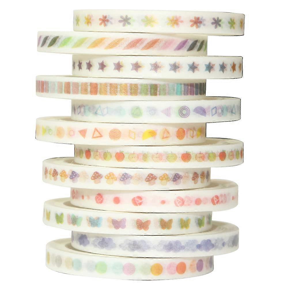 12 Rolls 5MM Decorative Crafting Tape in Assorted Colors - Washi Tape for Scrapbooking, Gift Wrapping, and DIY Projects