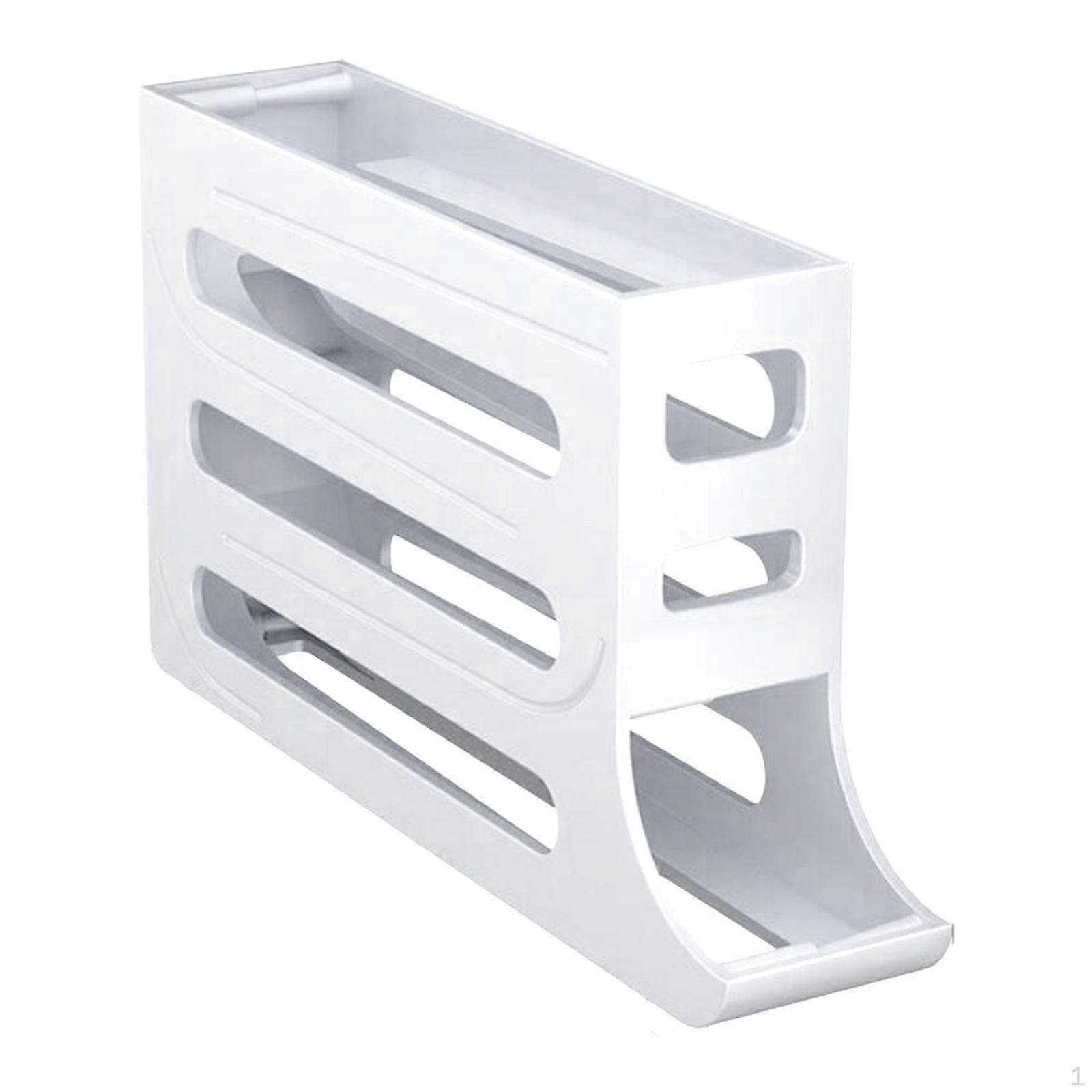 4 Tier Egg Tray for 30 Eggs Automatic Fridge Rolling Container Organizer Refrigerator Holder